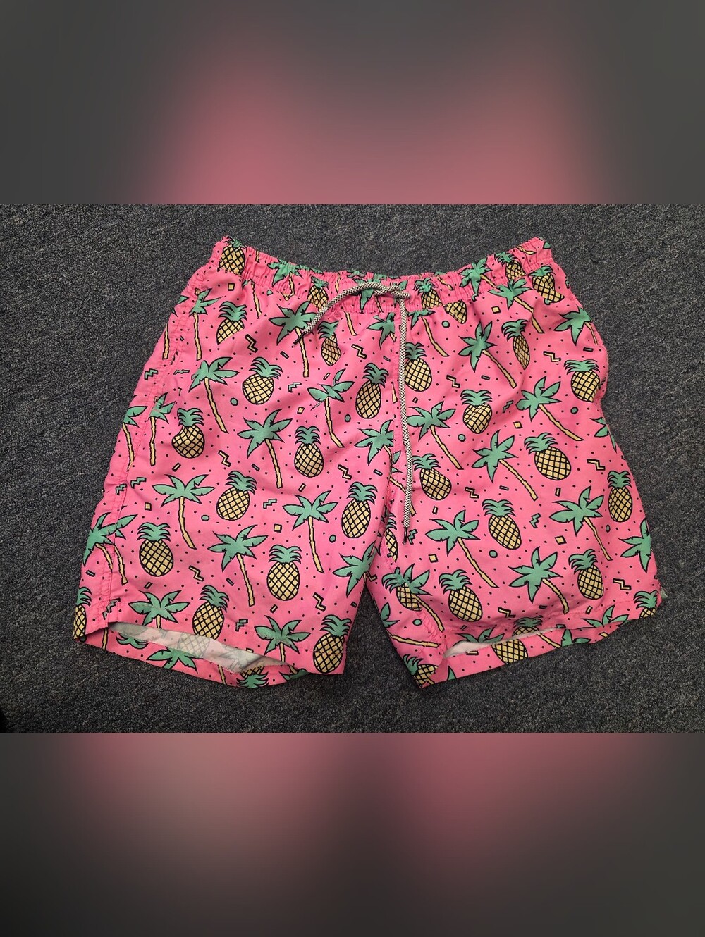 Maamgic XL Magic Men's Pink Pineapple & Palm Print Swim Shorts